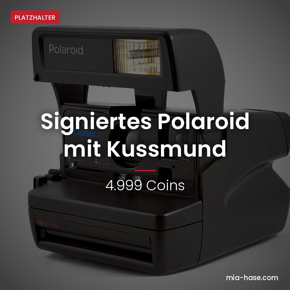 signiertes Polaroid – Signiertes Polaroid mit Kussmund von Mia Hase