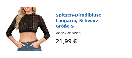 Dirndlbluse schwarz Spitze – Wunsch von Mia Hase